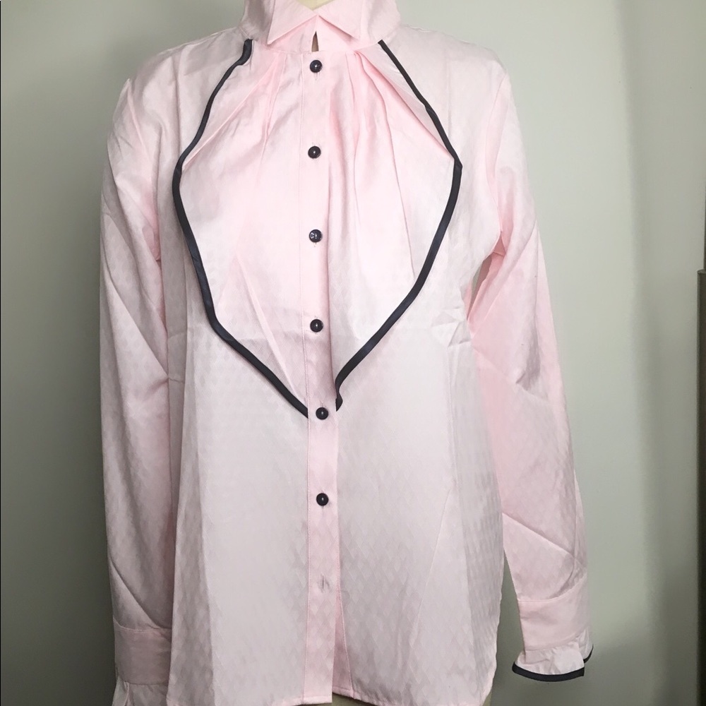 Frilly Button Front Pink Ruffle Blouse